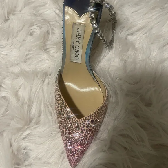 Jimmy Choo Glittering Pink and Silver Heels - Picture 5 of 8